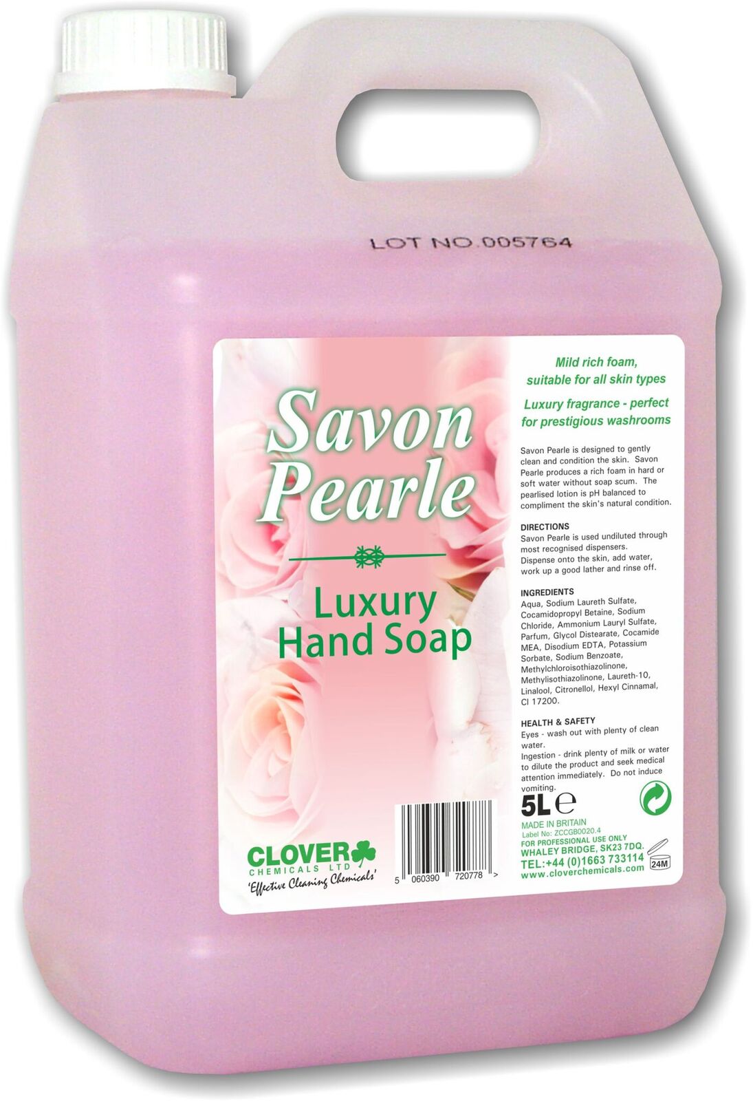 Hygiene Systems Limited Clover Savon Pink Pearle Luxury Hand Soap