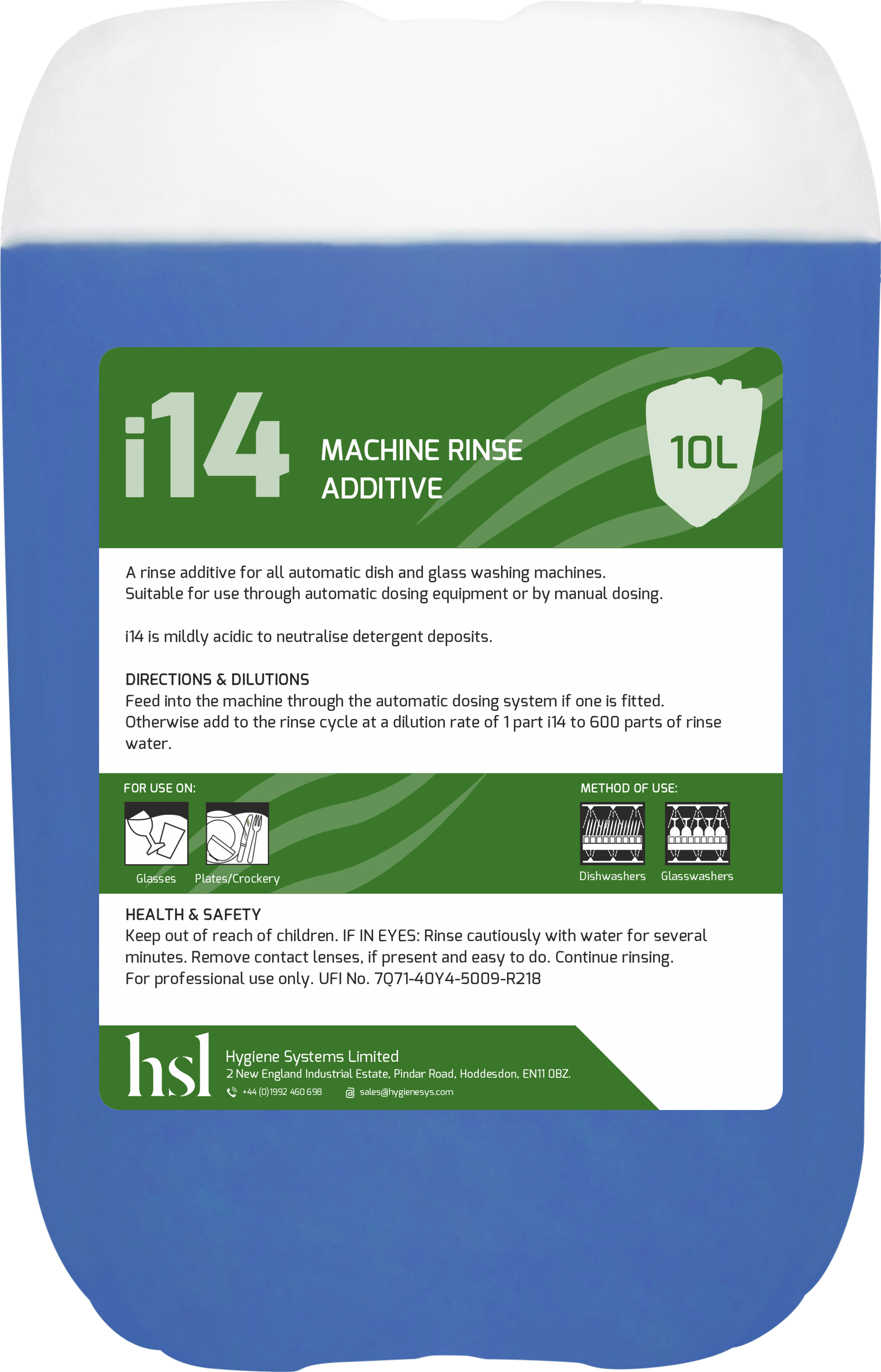 Liquid Rinse Additive Hygiene Systems Limited - I14 Rinse Aid
