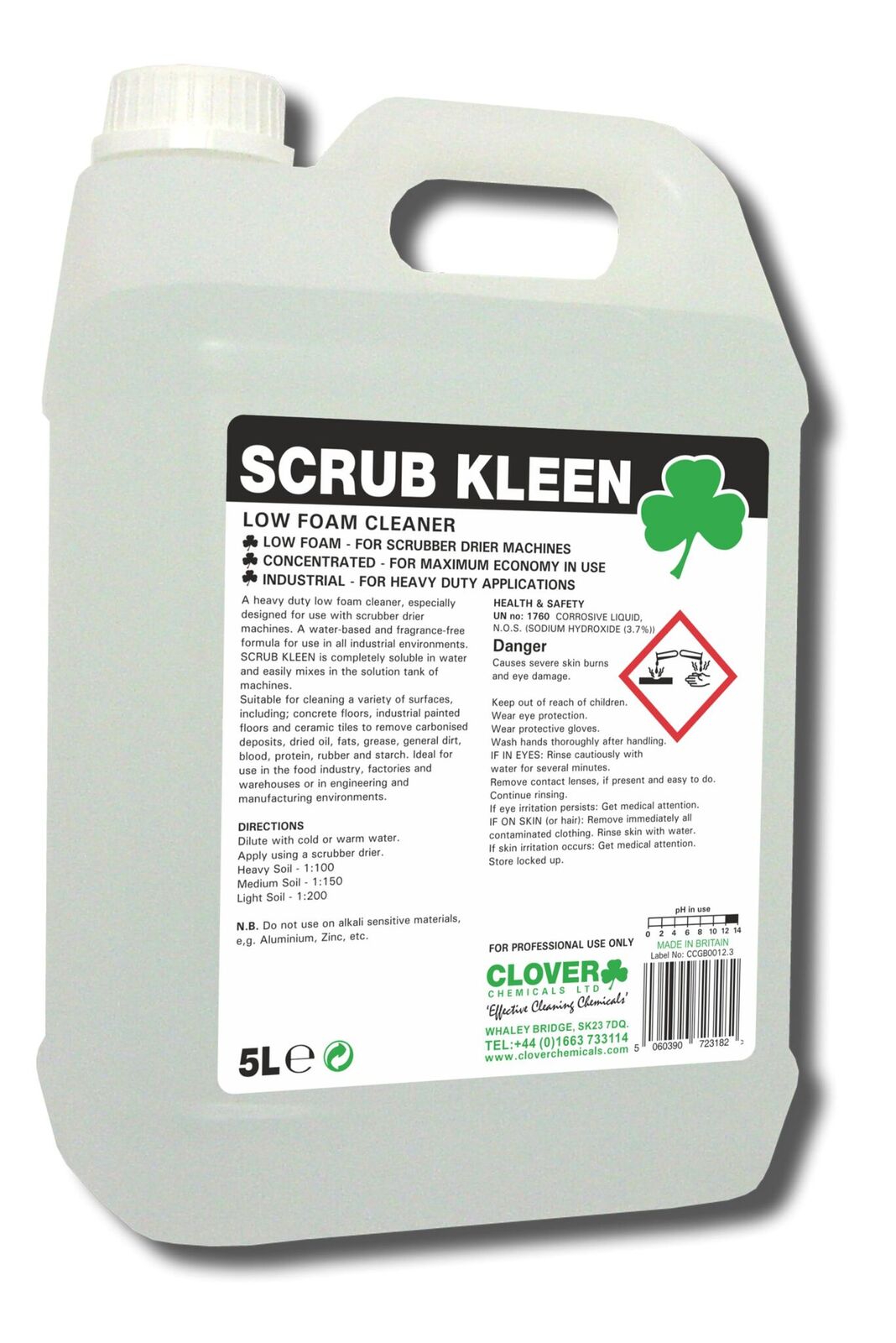 Hygiene Systems Limited Clover Scrub Kleen Low Foam Cleaner