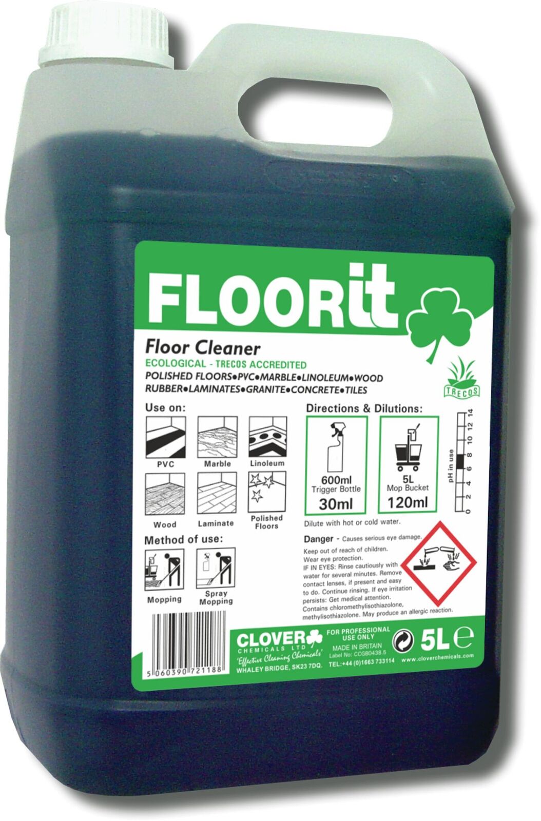 Hygiene Systems Limited Clover Floorit Floor Cleaner Lemon Fragrance